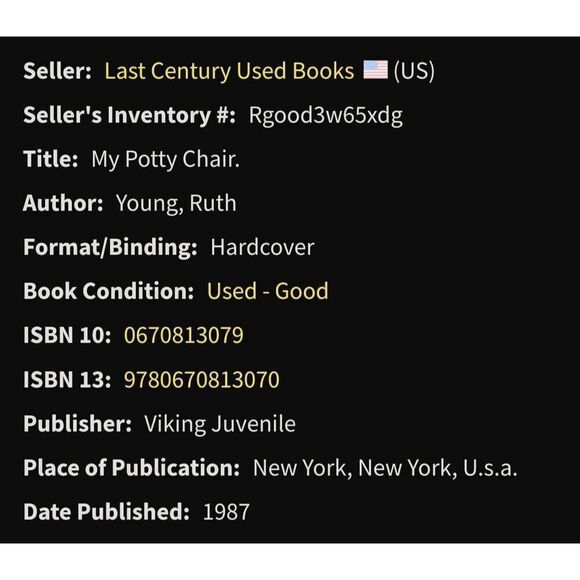 My Potty Chair Hardback Vintage Book for Children by Young, Ruth 1986 EUC - Picture 8 of 8